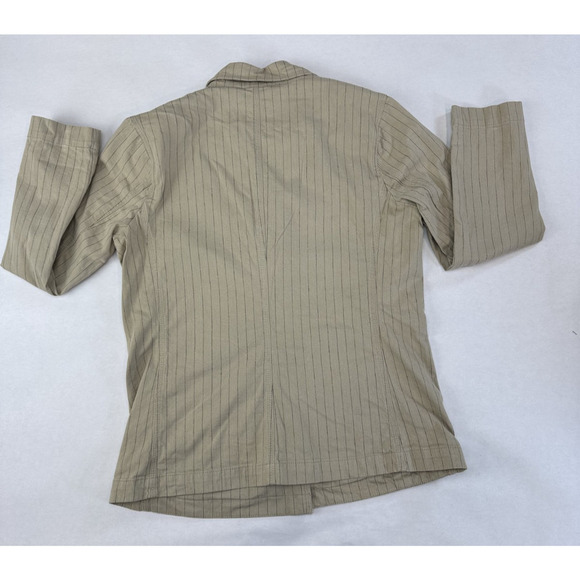 Grunge Chicos Cotton Cinched Waist Blazer Pinstripe Women Size 0 Neutral Preppy - Picture 3 of 8